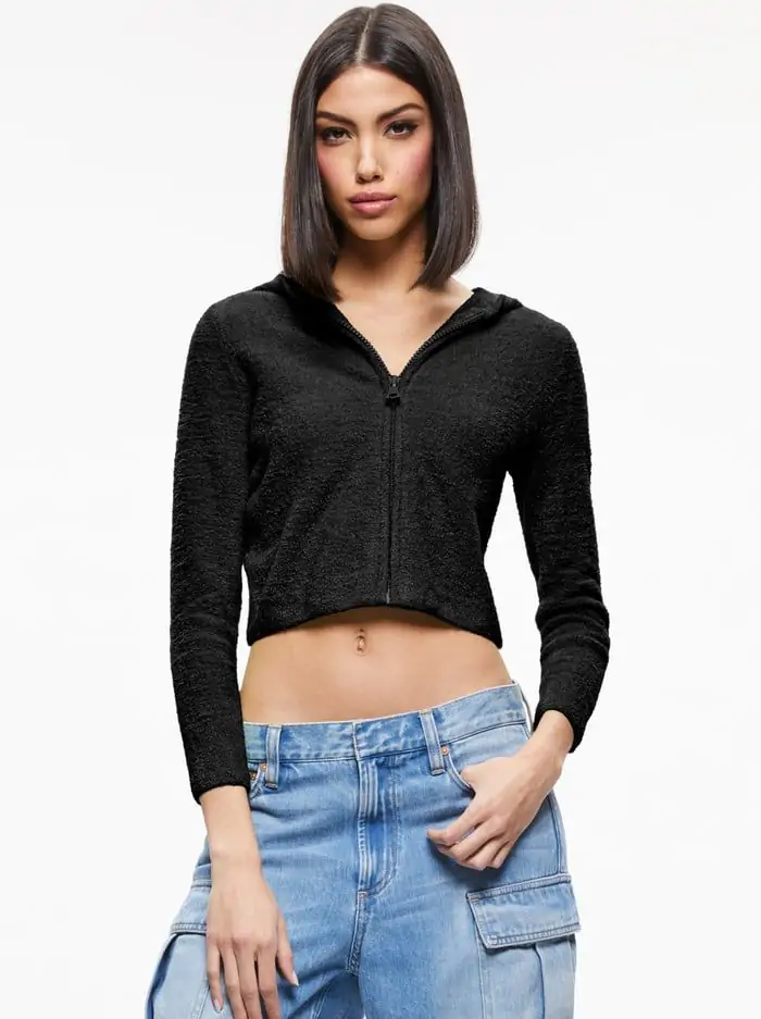 LIDELL CROPPED ZIP UP HOODIE